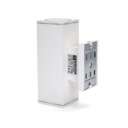 Aigostar - Udendørs væglampe 2xGU10/230V hvid IP65 kantet