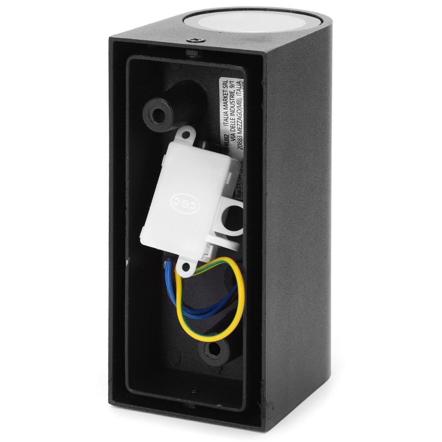 Aigostar - Udendørs væglampe 2xGU10/35W/230V sort IP54