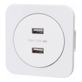 Aigostar - USB-stikkontakt med ramme 2x USB-A hvid