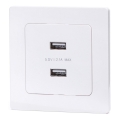 Aigostar - USB-stikkontakt med ramme, 2x USB-A, hvid