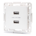 Aigostar - USB-stikkontakt, rammeløs, 2x USB-A, hvid
