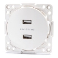 Aigostar - USB-stikkontakt uden ramme 2x USB-A hvid