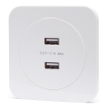 Aigostar - USB-strømudtag med ramme 2x USB-A hvid