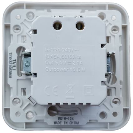 Aigostar - USB-strømudtag med ramme 2x USB-A hvid