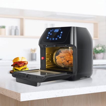 Aigostar - Varmluftsovn 1400W/230V 12l sort