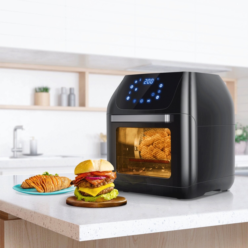 Aigostar - Varmluftsovn 1400W/230V 12l sort