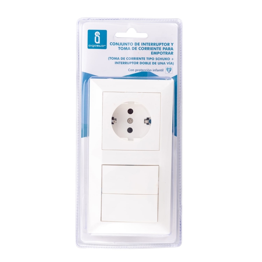 Aigostar - Vægkontakt med udtag 1x16A/250V