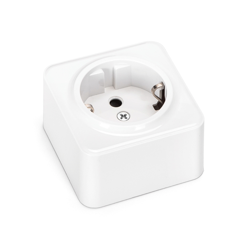 Aigostar - Vægmonteret SCHUKO-stikkontakt 250 V hvid