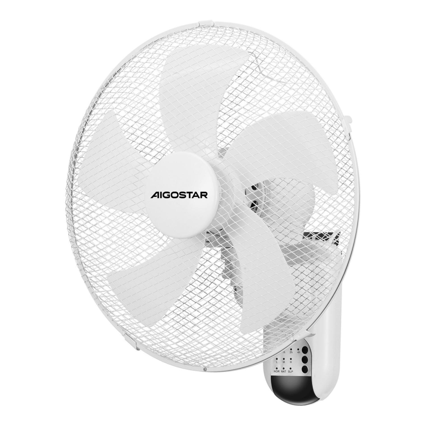 Aigostar -  Vægventilator 45W/230V hvid + fjernbetjening