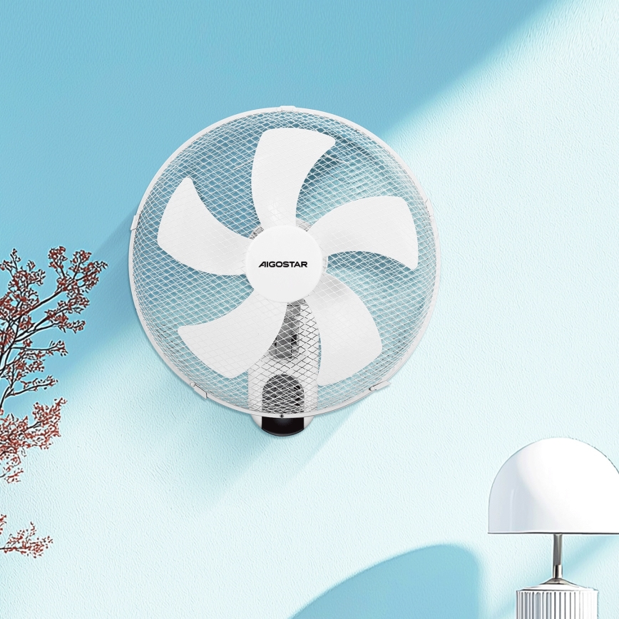 Aigostar -  Vægventilator 45W/230V hvid + fjernbetjening