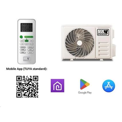 Aircondition 18K V1 5,2 kW 18000 BTU Wi-Fi Tuya hvid + fjernbetjening