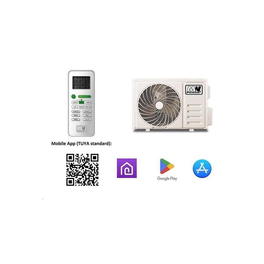 Aircondition 18K V1 5,2 kW 18000 BTU Wi-Fi Tuya hvid + fjernbetjening