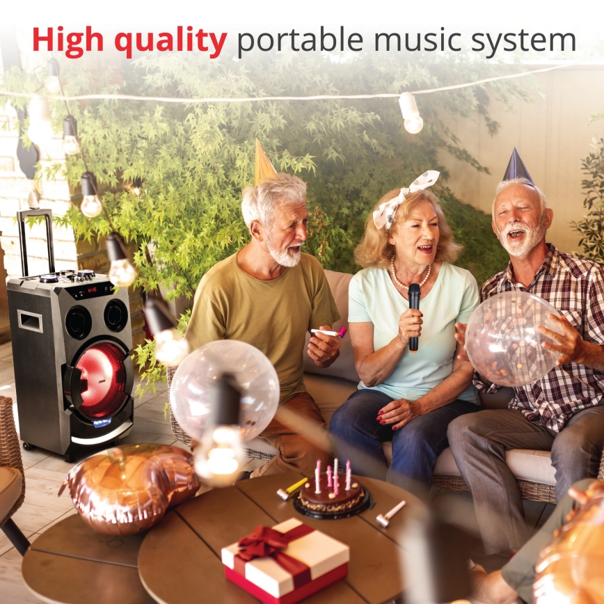 AKAI ABTS-112 - Trådløs højttaler 300W/230V 7000 mAh + fjernbetjening