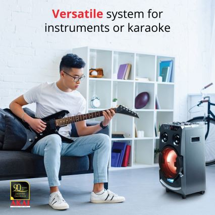 AKAI ABTS-112 - Trådløs højttaler 300W/230V 7000 mAh + fjernbetjening