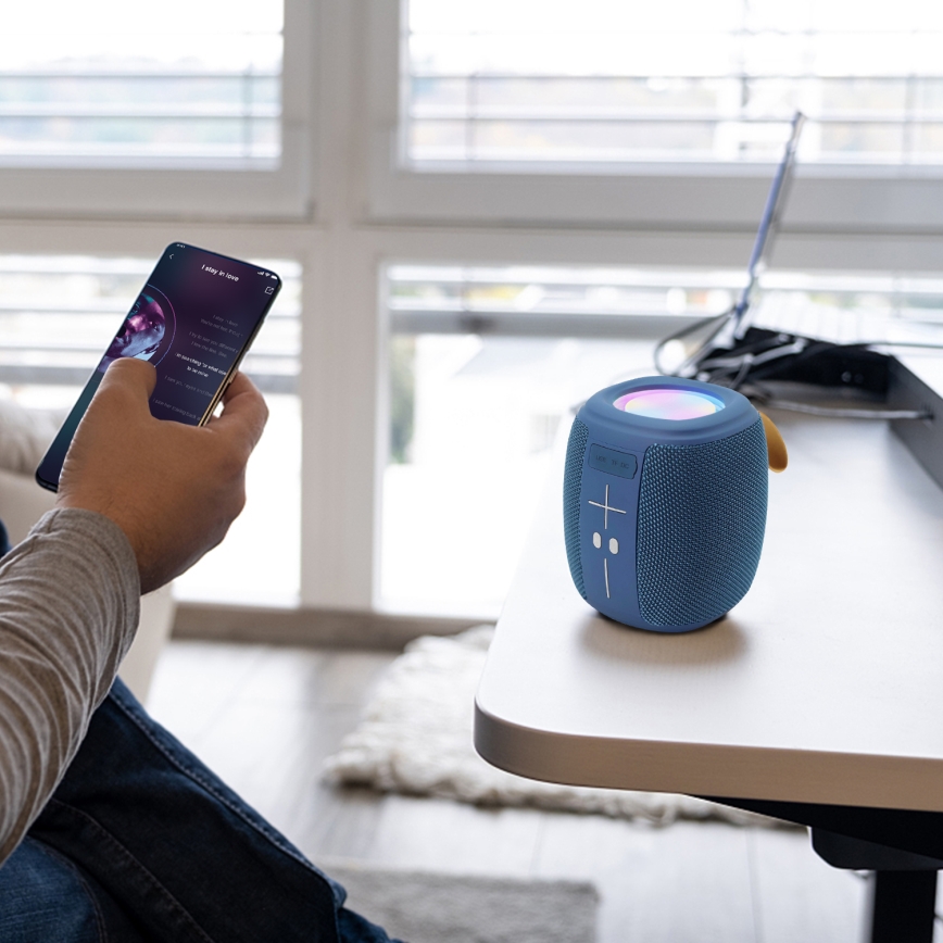 AKAI ABTS-V5 BL - Trådløs højttaler med indbygget mikrofon 3W/1200 mAh blå