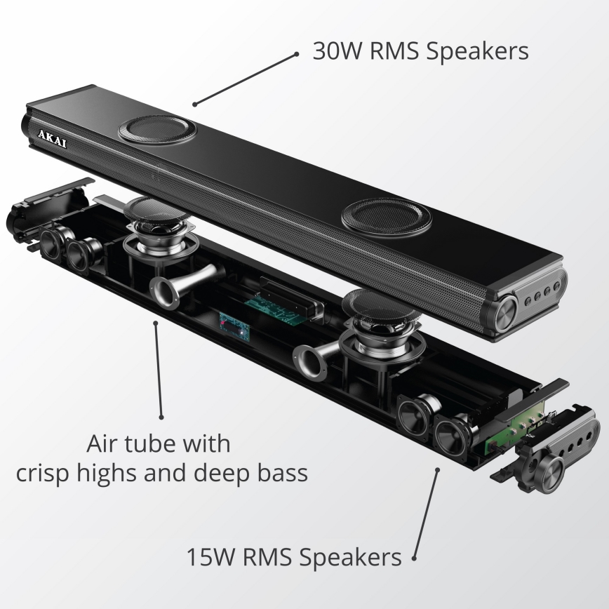 AKAI ASB-29 - Soundbar med aktiv subwoofer 120W/230V + fjernbetjening