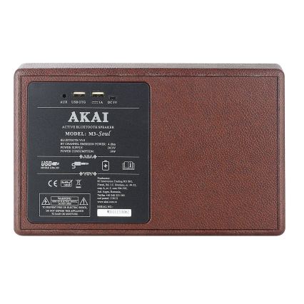 AKAI M3 SOUL COFFEE - Trådløs højttaler 20W/6000 mAh