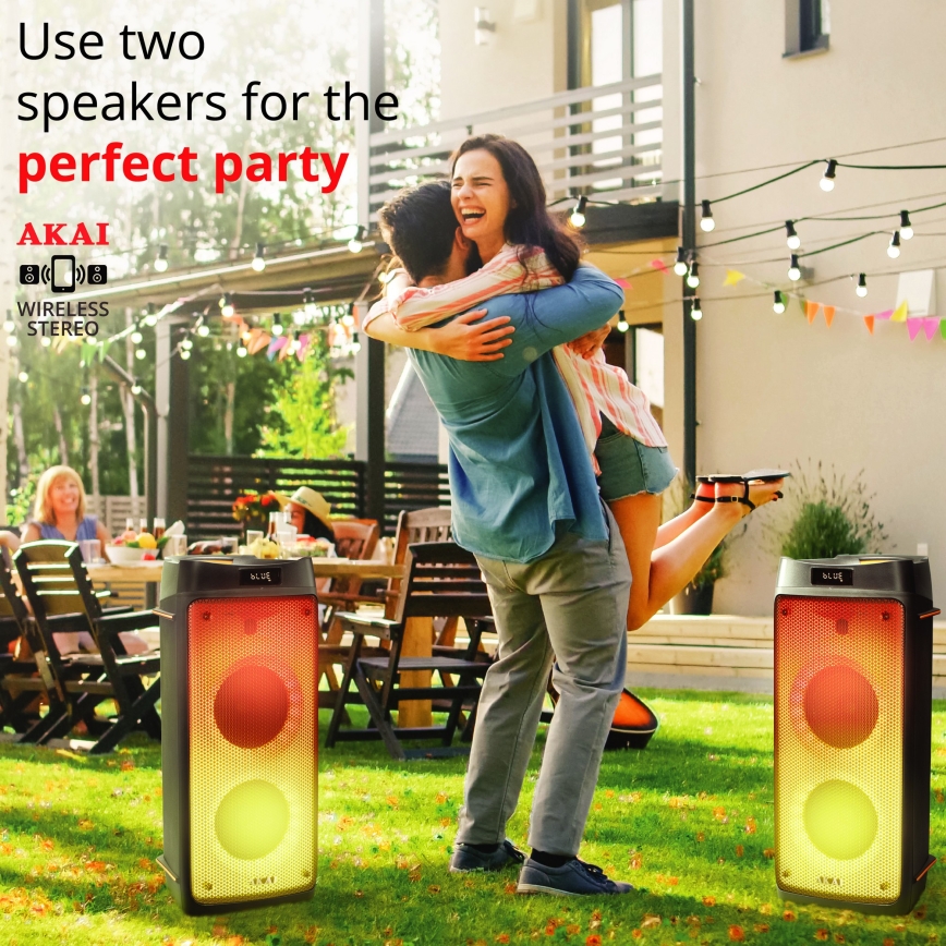 AKAI PARTY BOX 810 - Trådløs højttaler 65W/230V 5000 mAh + fjernbetjening