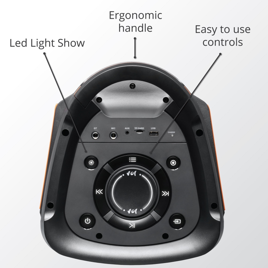 AKAI PARTY BOX 810 - Trådløs højttaler 65W/230V 5000 mAh + fjernbetjening