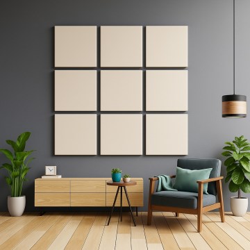 Akustikpanel SILENCE 58x58 cm, cremefarvet