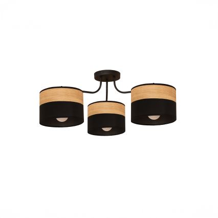 ALBA påbygget lysekrone, 3xE27/15W/230V, Ø 66 cm, sort/brun