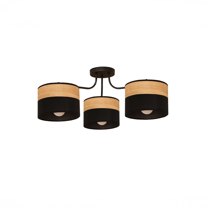 ALBA påbygget lysekrone, 3xE27/15W/230V, Ø 66 cm, sort/brun