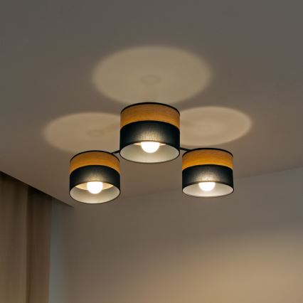 ALBA påbygget lysekrone, 3xE27/15W/230V, Ø 66 cm, sort/brun