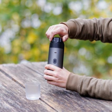 Aligator ACM002 - PortaCaffé 3-i-1 genopladelig rejsekaffemaskine 72 W/7500 mAh grå