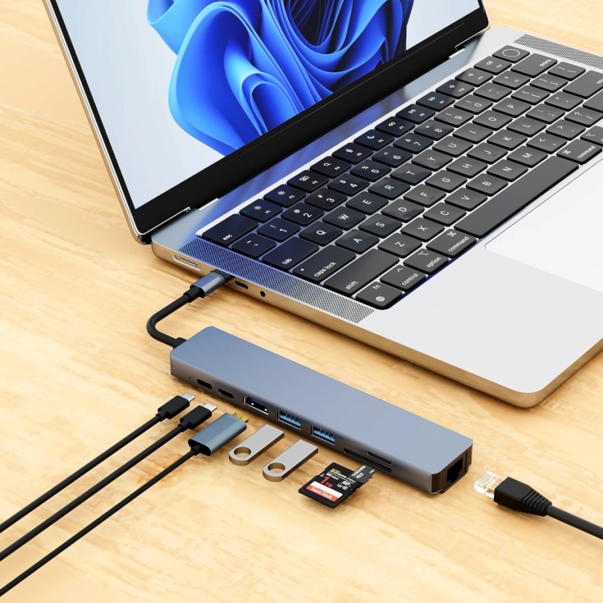 Aligator AHUB001 - USB-C-hub 8 i 1