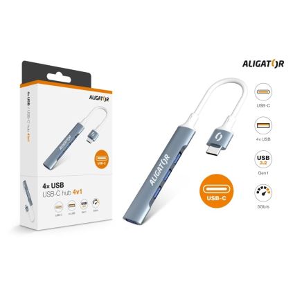 Aligator AHUB002 - USB-C-hub 4-i-1