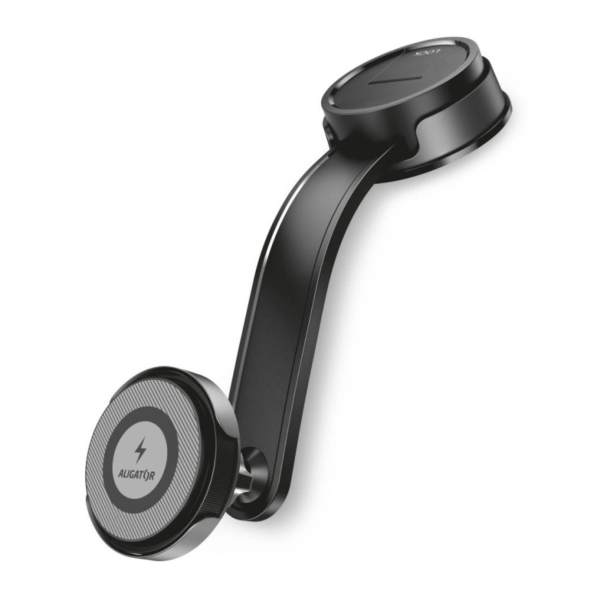 Aligator AMS07BK - Mobilholder til bil med fleksibel MagSafe-arm, sort