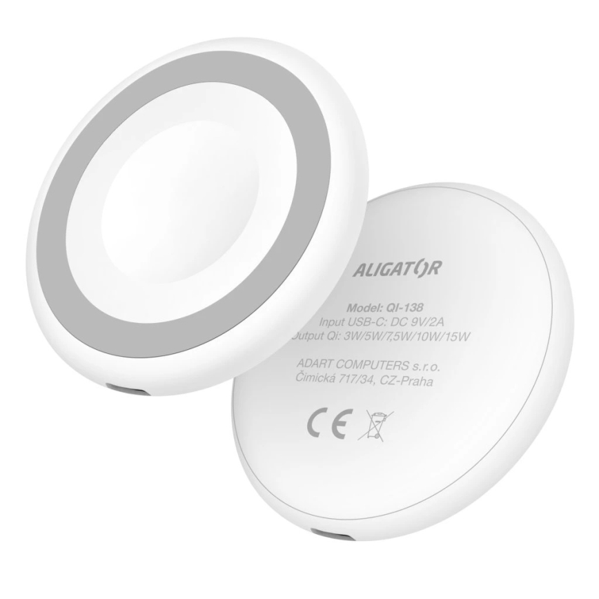 Aligator AMS08WT - Trådløs MagSafe-oplader 3-i-1 15W hvid
