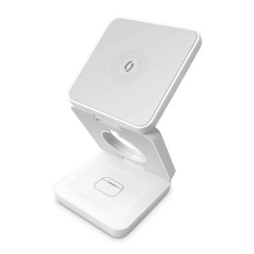 Aligator AMS09WT - Trådløs opladningsstation MagSafe 3-i-1 15W hvid
