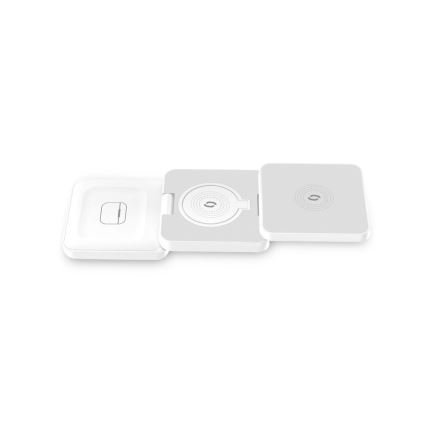 Aligator AMS09WT - Trådløs opladningsstation MagSafe 3-i-1 15W hvid