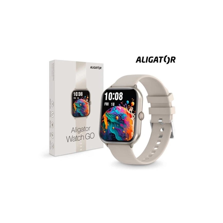 Aligator AW10SR - Smartwatch Watch GO 220 mAh IP67 cremefarvet