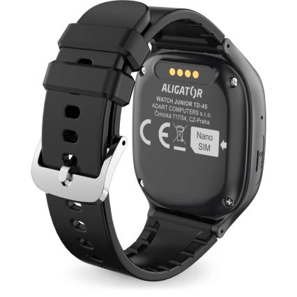 Aligator AW11BK - Smartwatch Watch Junior 2 450 mAh IP67 Wi-Fi sort