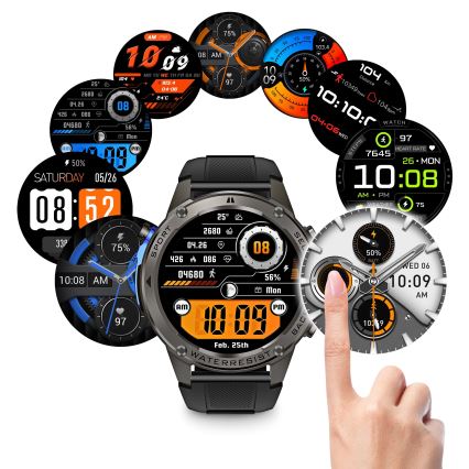 Aligator AW12BK - Smartwatch Watch GPS 500 mAh IP69K sort
