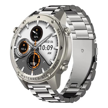 Aligator AW12SR - Smartwatch med GPS, 500 mAh, IP69K, sølv