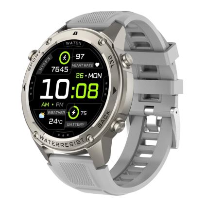 Aligator AW12SR - Smartwatch med GPS, 500 mAh, IP69K, sølv