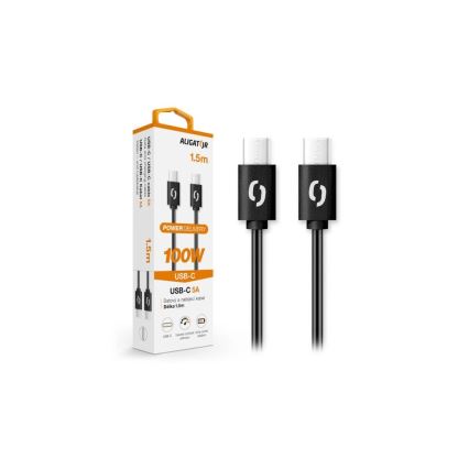 Aligator DATKP46 - USB-kabel USB-C / USB-C 100W Power Delivery 1,5m sort