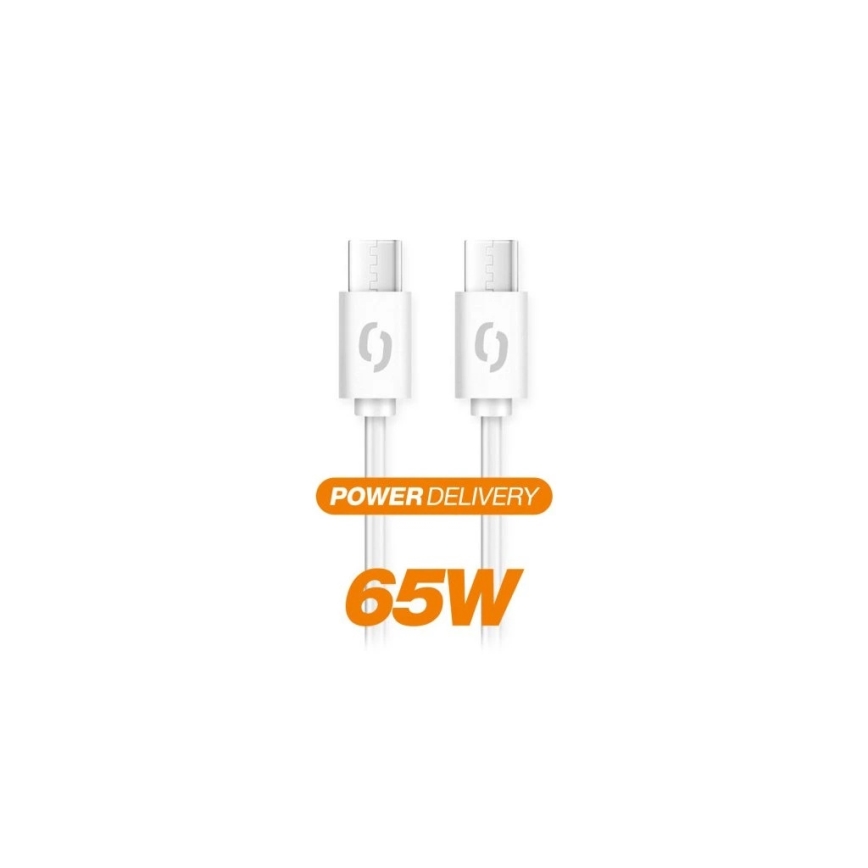 Aligator DATKP49 - USB-kabel USB-C / USB-C 65W Power Delivery 1,5 m hvid