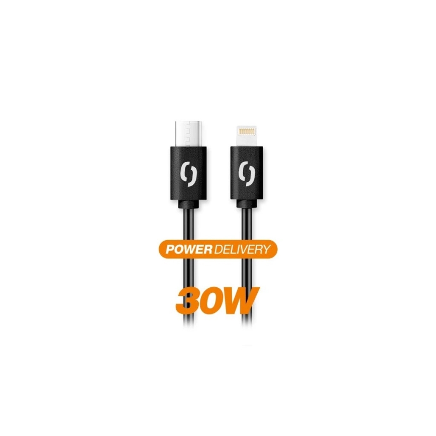 Aligator DATKP50 - USB-kabel USB-C til Lightning, 30 W Power Delivery, 1,5 m, sort