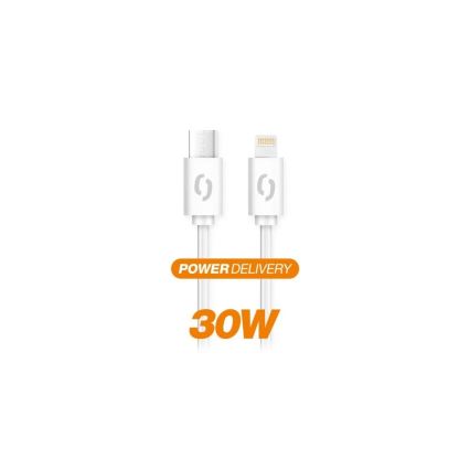Aligator DATKP51 - USB-kabel USB-C / Lightning 30 W Power Delivery 1,5 m hvid