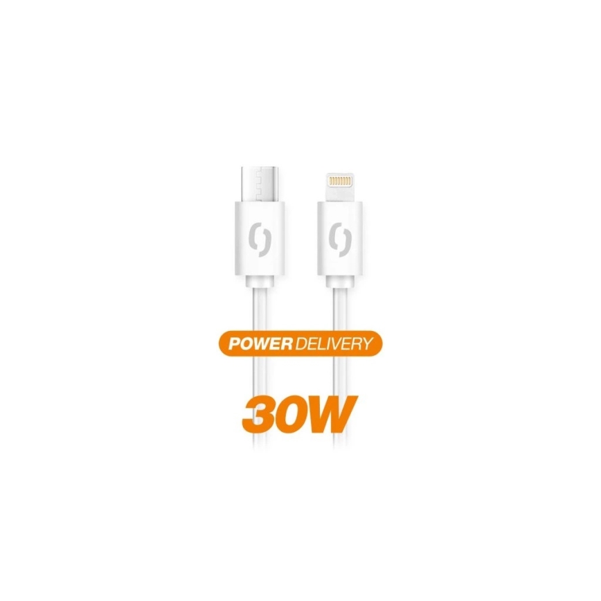Aligator DATKP51 - USB-kabel USB-C / Lightning 30 W Power Delivery 1,5 m hvid
