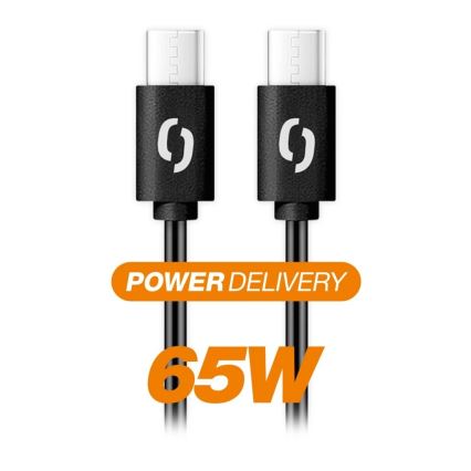 Aligator DATKP58 - USB-kabel USB-C/USB-C 65 W Power Delivery 2,5 m sort
