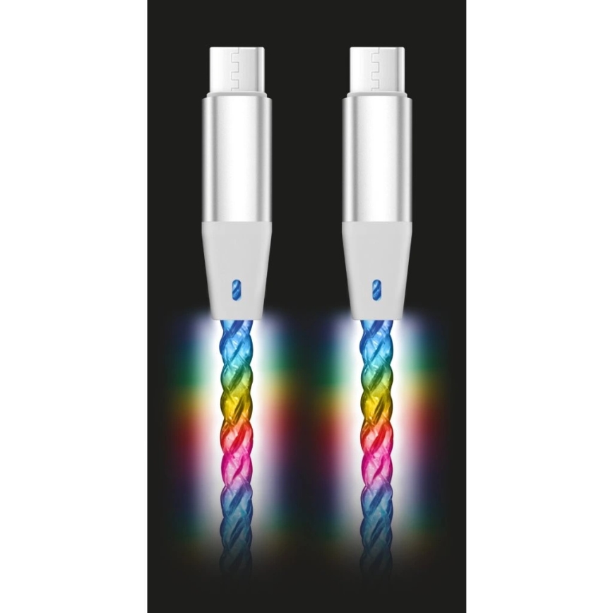 Aligator DATKP64 - USB-kabel USB-C / USB-C med LED-belysning 65 W Power Delivery 0,5 m