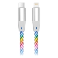 Aligator DATKP65 - USB-kabel USB-C / Lightning med LED-lys, 30 W Power Delivery, 0,5 m