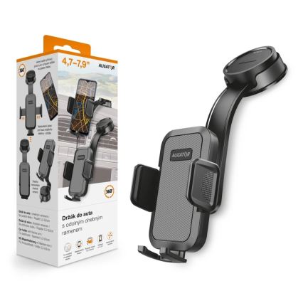 Aligator HA25 - Mobilholder til bilen med fleksibel arm, sort