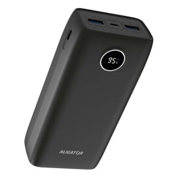 Aligator PBPD30BK - powerbank med LCD-display Power Delivery 30000 mAh/20W/3,7V sort