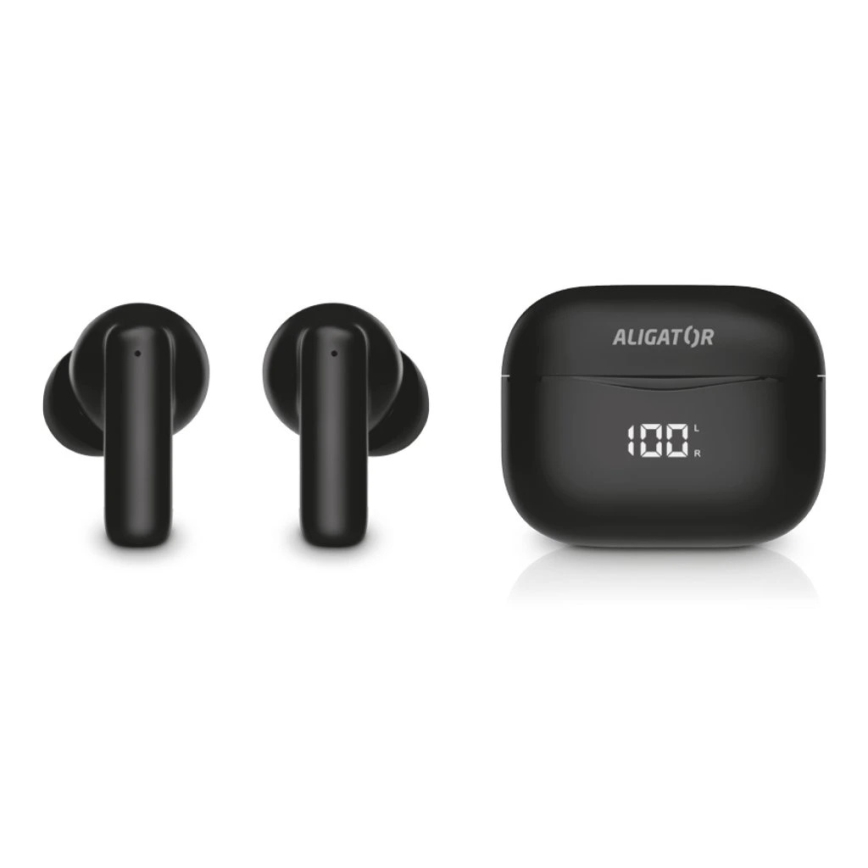 Aligator TWS06 - Trådløse ørepropper Pods PRO 3 200 mAh + 2x 30 mAh IP30 sort